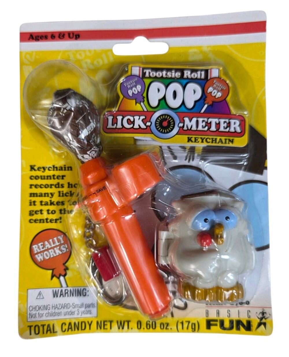 Mr. Owl Tootsie Roll Pop Lick-Meter Keychain 2001 by Basic Fun Vintage